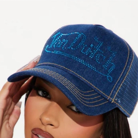 🔹️Von Dutch 🔹️Dark Stone Denim Trucker Hat - 🔹️Dark Denim NWT - Picture 1 of 5